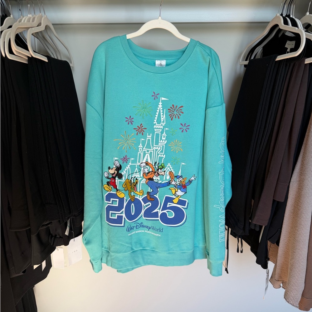 Disney Turquoise 2025 Castle Crewneck Sweatshirt